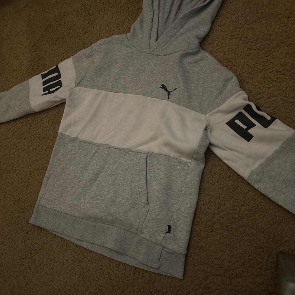 Puma Two-Tone Gray and White Hoodie
